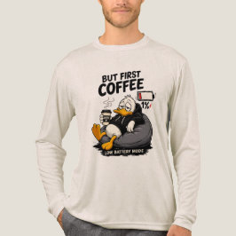 BUT FIRST COFFEE Camiseta Gráfica de Café Manga Lo