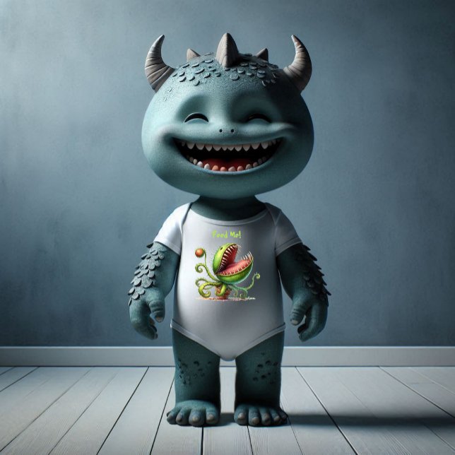 Butch o camiseta personalizado da planta monstro (Feeding time!)