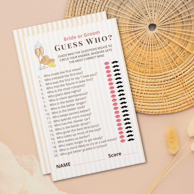 Butter Together Bridal Shower Guess Who Game  (Criador carregado)