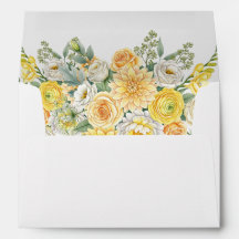 Butter Yellow Peach Sage Green Floral Wedding