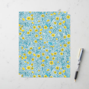 Buttercups, amarelo, azul e branco