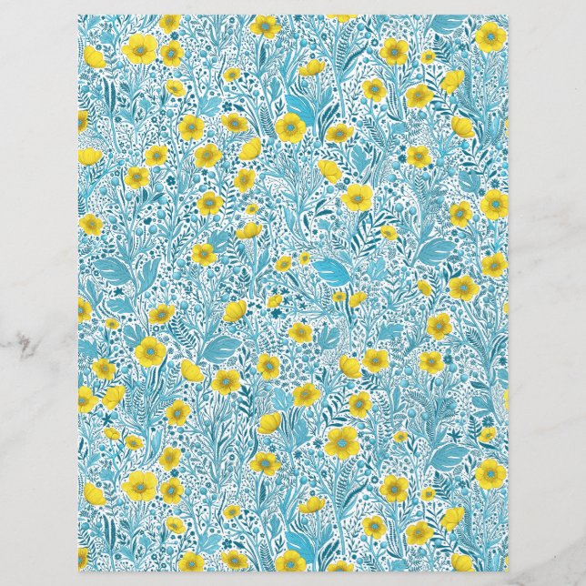 Buttercups, amarelo, azul e branco (Frente)
