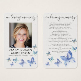 Butterfles Foto Cartão de Oração Memorial Funeral