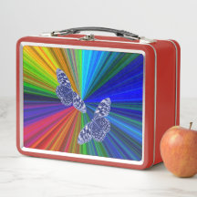Butterflies on rainbow colors