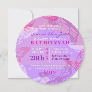BUTTERFLIES & STARS Ronda Bat Mitzvah Convite