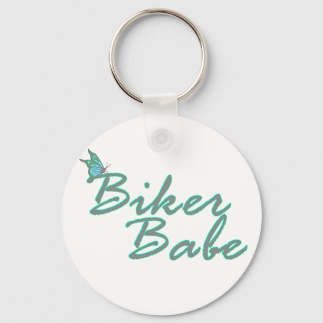 Butterfly Biker Babe Chaveiro (Frente)