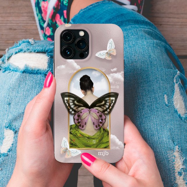 Butterfly Dream Fantasy Collage com Monograma (Criador carregado)