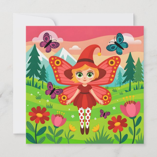 Butterfly Fairy Illustration in Whimsical Forest (Frente)