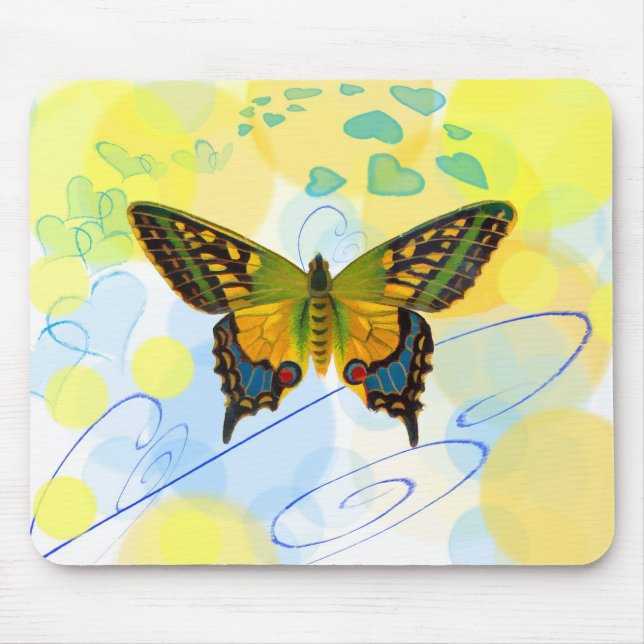 Butterfly Hearts Mousepad (Frente)