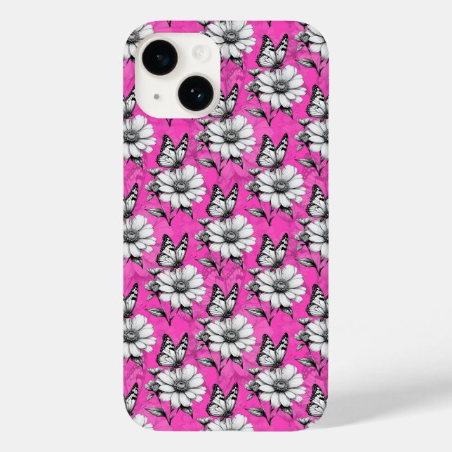 Butterfly On Flower Pink Design (Verso)