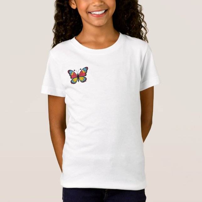 Butterfly Pattern Girls T-Shirt (Frente)