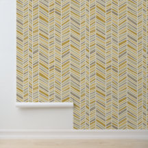 Butterscotch Amarelo e Taupe Herringbone