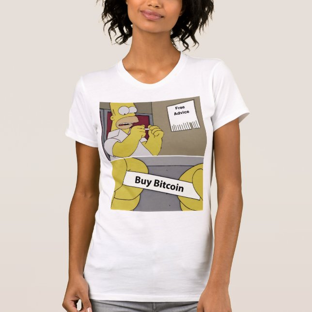 Buy Bitcoin Meme |Funny Crypto Cartoon Art T-Shirt (Frente)