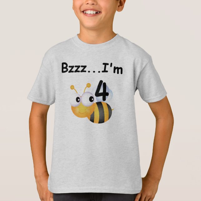 Buzz Bumblebee 4º Aniversário T-shirts e presentes (Frente)