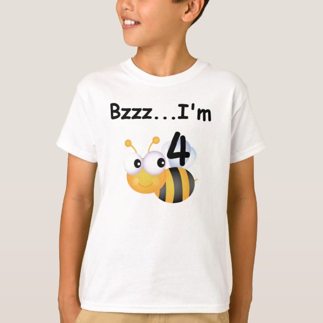Buzz Bumblebee 4º Aniversário T-shirts e presentes (Frente)