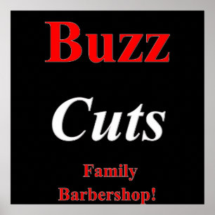 Buzz corta o Poster de Barbearia da Família