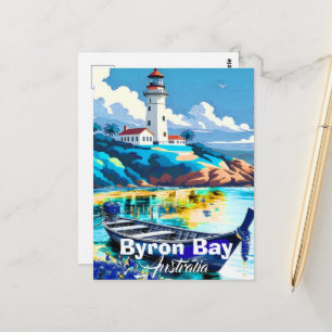 Byron Bay Austrália Cartão Postal Arte de Viagem,