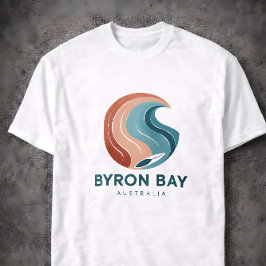 Byron Bay Australia Retro Wave Logo T-Shirt Vintag