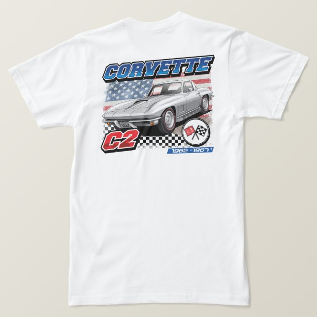 C2 Corvette - Camisa T de dois lados (Verso do Design)