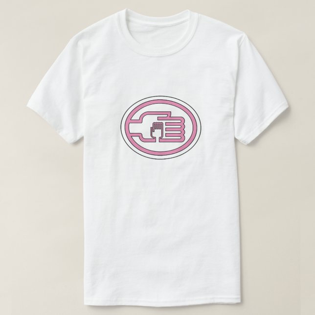 C2B: Camiseta T Básica de Contorno Cor-de-Rosa (Frente do Design)