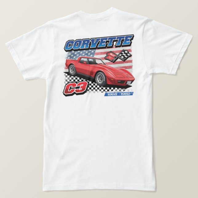 C3 Corvette - Camisa T de dois lados (Verso do Design)