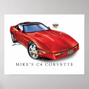 C4 Corvette Impressão, Papel Poster de Valor (Matt