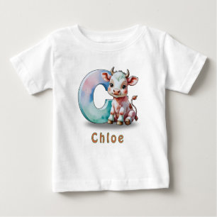 C é de Vaca - Camiseta Personalizada para Bebê