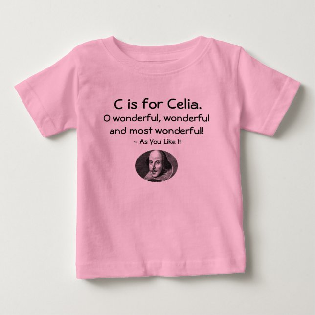 C é para Celia Um Pequeno Camisa Shakespeare (Frente)