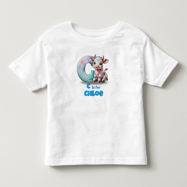C é para Chloe – Camiseta Personalizada para Crian (Frente)