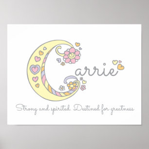 C monograma arte Carrie dá nome a poster