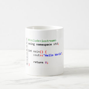 C++ Olá! caneca de café do mundo