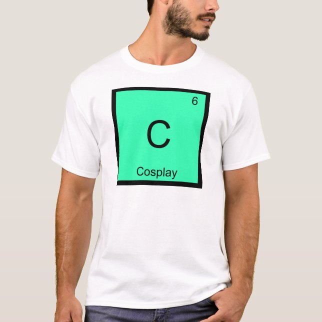 C - Símbolo do Elemento Químico Cosplay Camiseta (Frente)