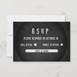 Ca de RSVP Preto e Branco da Onyx Elegante