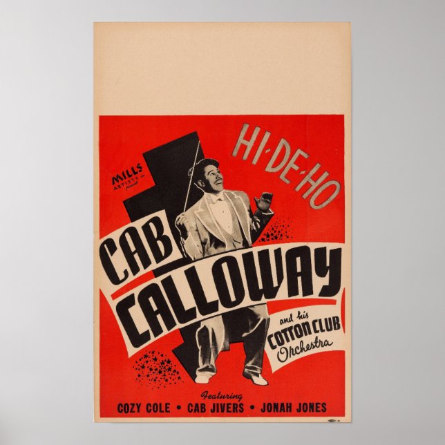 Cab Calloway e sua Poster da Orquestra do Clube de (Frente)
