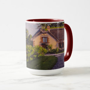 Cabana Rústica Com Caneca De Rojos, Verdes, Amarel