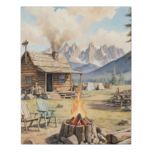 Cabana Rústica de Pioneiro Western Vintage