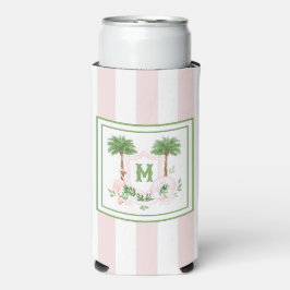 Cabana Stripes Palm Beach Monogram Crest