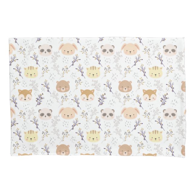 Cabeça Animal Adorável E Padrão Floral (Frente)