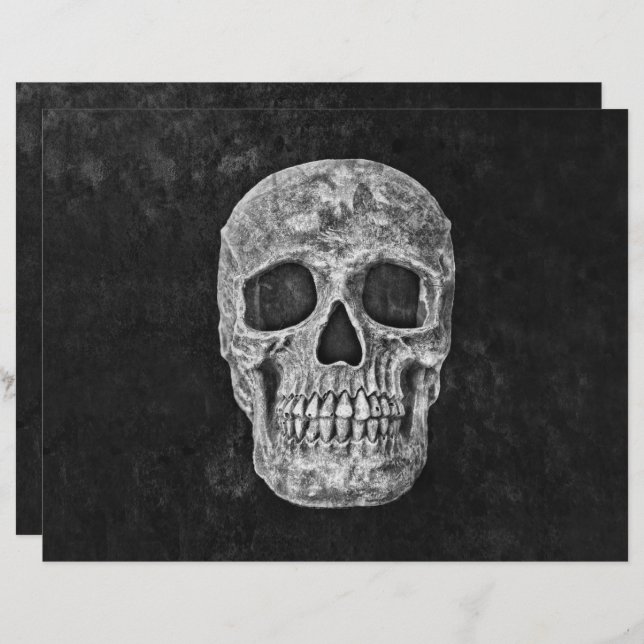 Cabeça Crônica Negra E Grunge Gótico Branco (Frente/Verso)