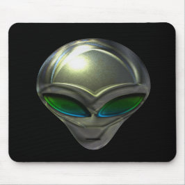 Cabeça de Alienígena metálica 02 Mousepad