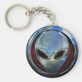 Cabeça de Alienígena metálica 03 Chaveiro