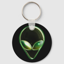 Cabeça de Alienígena metálica 04 Chaveiro