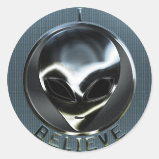 Cabeça de Alienígena metálica 05 Adesivo