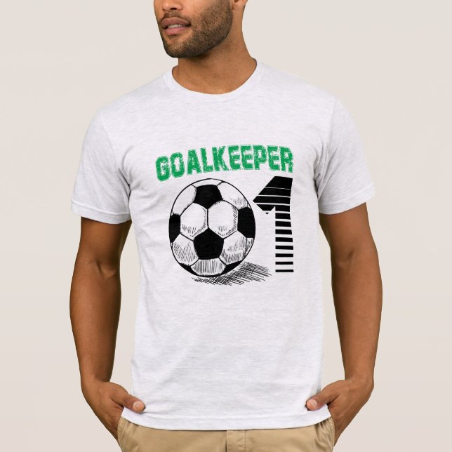 Cabeça de Cabra.Cinza de Caça "GOALKEEPER" T-Shirt (Frente)