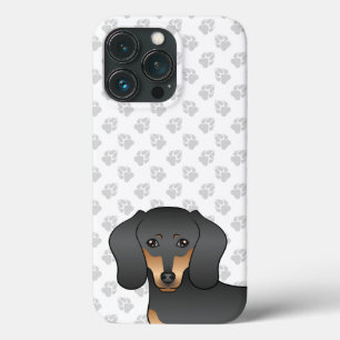 Cabeça de cachorro Dachshund de pelo liso preto e
