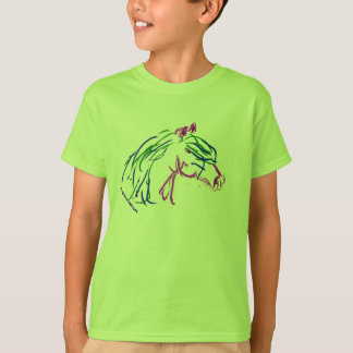 Cabeça de cavalo, multi colorido, t-shirt da