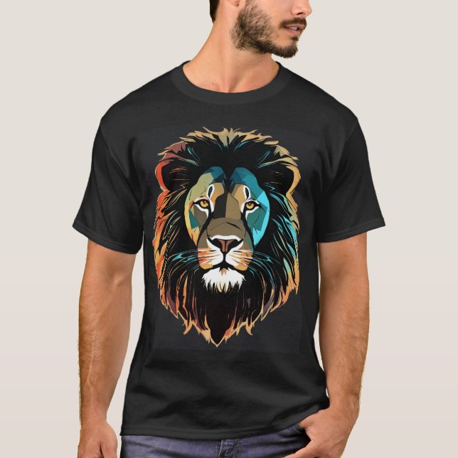 CABEÇA DE DESIGN T-SHIRT DE LION (Frente)