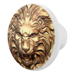 Cabeça de Leão Dourado Rugindo