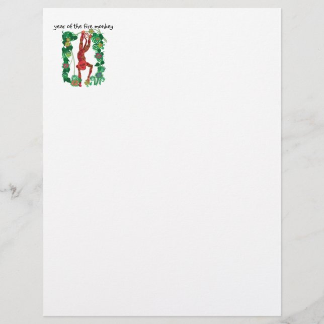 Cabeça de letra personalizada do Macaco-Fogo Chinê (Frente)