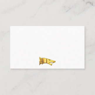 Cabeça de Lobo Dourado cartão de visita branco hor